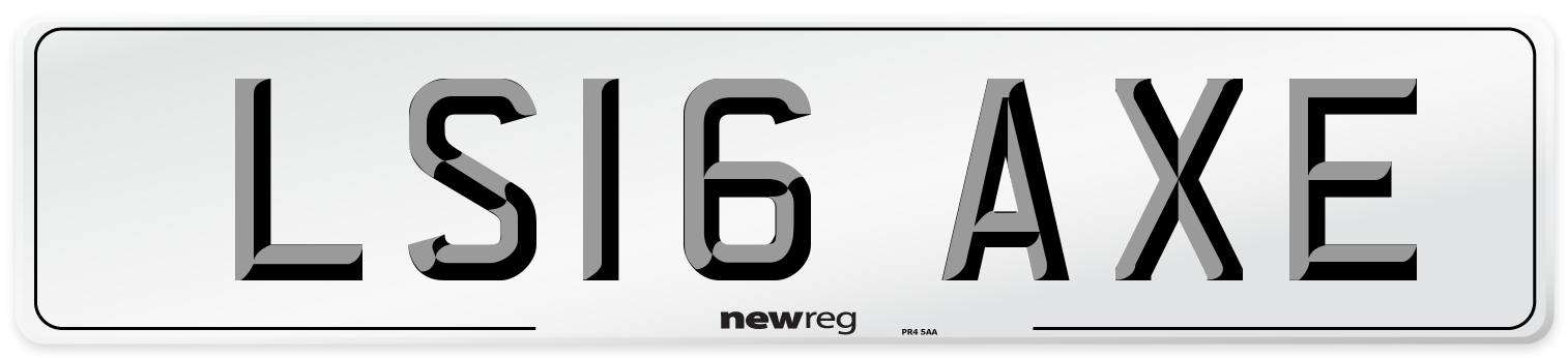 LS16 AXE Number Plate from New Reg